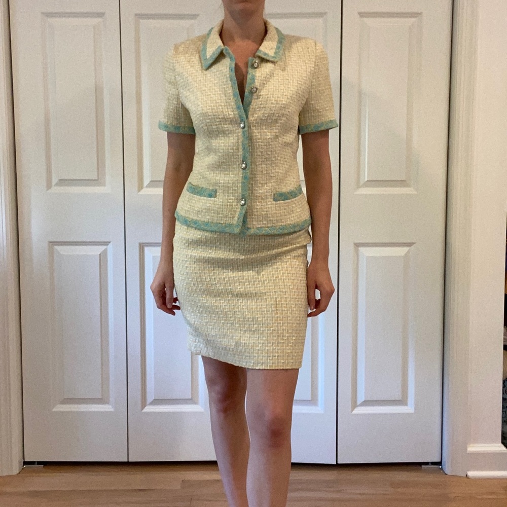 Vintage 1980s Escada Tweed Skirt Suit Co-Ord Set - Picture 3 of 16